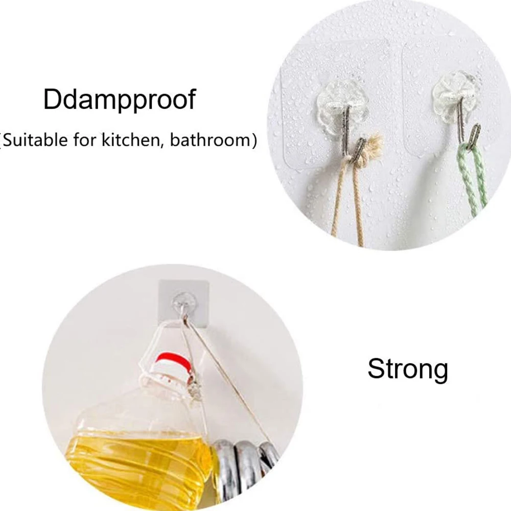 10 шт. водонепроницаемые Прозрачные настенные крючки бесшовные присоски