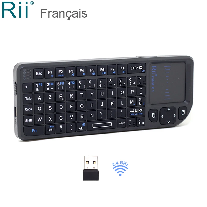 Французская мини клавиатура Rii Mini X1 2 4 ГГц беспроводная воздушная мышь с ручной