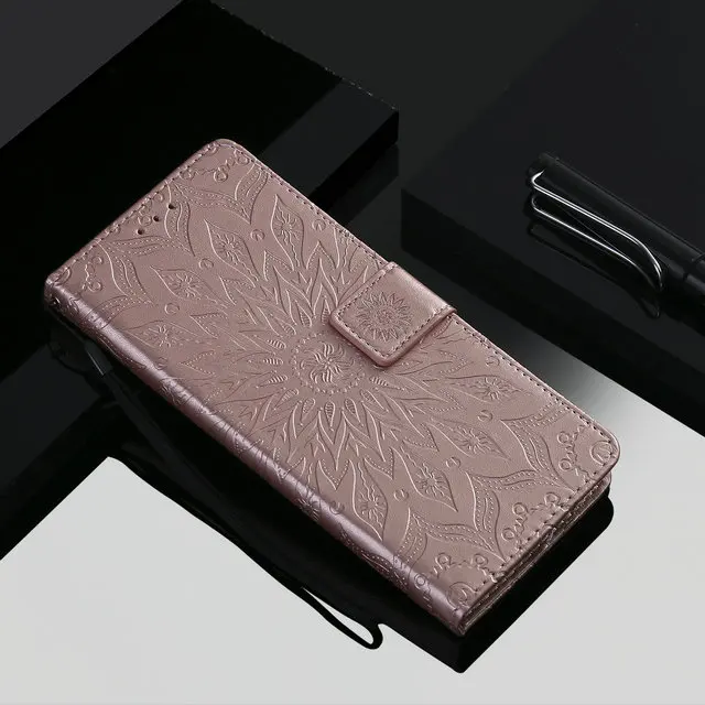 Rose gold Чехол из искусственной кожи для Realme C2 OPPO A1K, роскошный чехол с 3D тиснением, откидная крышка для Coque OPPO Realme C2, чехол-Бумажник для телефона - Цвет: Rose gold