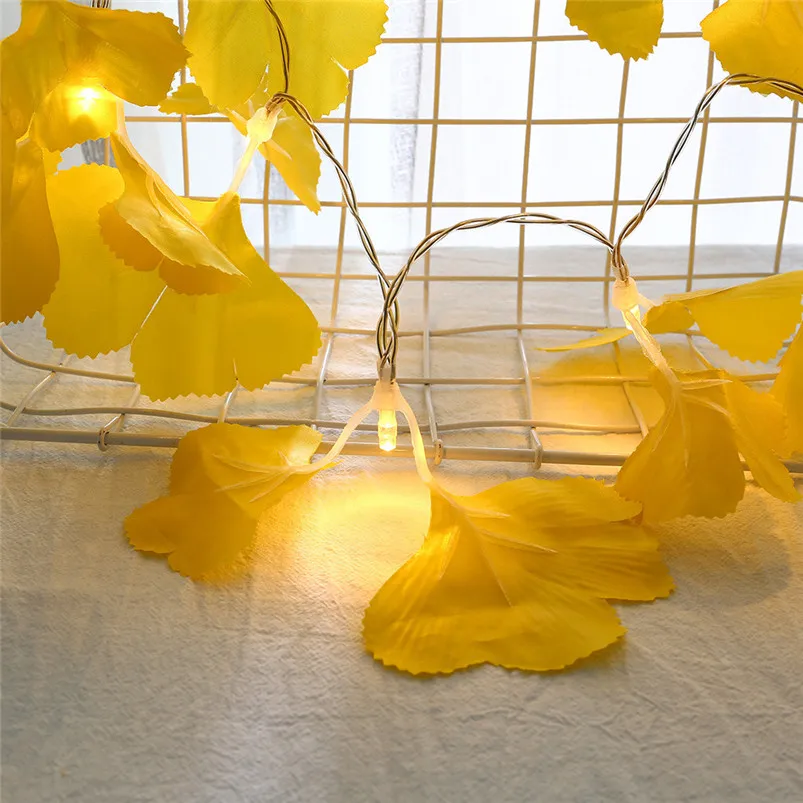 

10LED String Lights Battery 1M Garland Light Leaf Fairy Lights Thanksgiving Home Party Decor Luces Led Decoracion 40AUG12