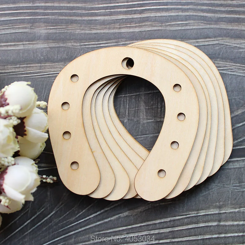 Wooden Horse Shoe Craft Shapes Plywood Wedding Decoration Animal Farm | Дом и сад