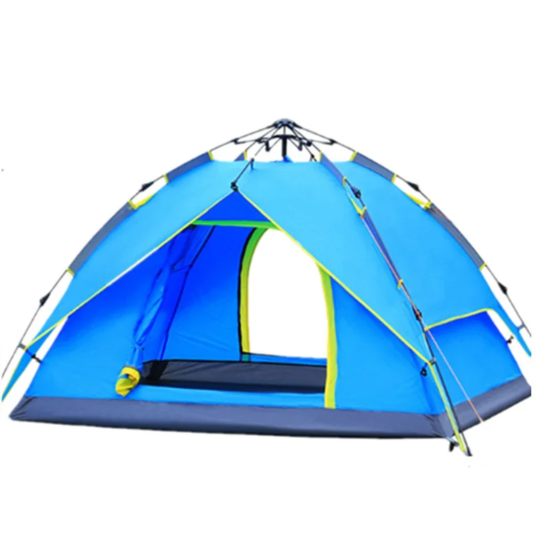

3-4 Person Double Camp Tent Double-layer Proof Water Automatic Pop-up Family Party Walks In The Open Air Portable Beach