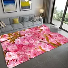 Скандинавский цветочный ковер с цветами вишни, большой коврик для гостиной, водопоглощающий ковер для ванной, напольный ковер с розовыми цветами