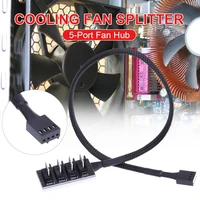 1pc 4 pin cooling fan splitter 1 to 5 durable sturdy fan hub extension cable hub fan hub supports 3 pin 4 pin extension cable