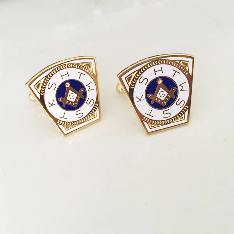 

10 Pairs Keystone Epola Holy Royal Arch Freemason Free Masons Cuff Links Sleeve Button Masonic cufflinks Metal Hard Enamel