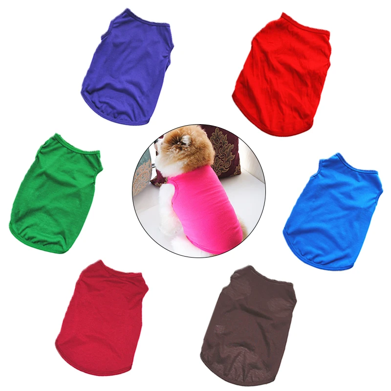 Однотонная рубашка для собак дешевая одежда маленьких летняя милая мягкая