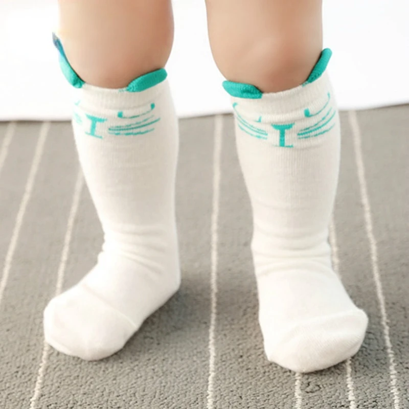 

Нескользящие носки для маленьких мальчиков и девочек, теплые хлопковые Гольфы с рисунком лисы, кота и резиновыми вставками, детские носки д...