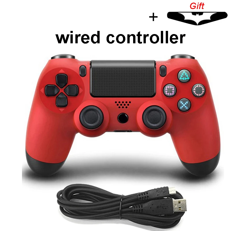 wired Red Bluetooth беспроводной/проводной джойстик для PS4 контроллер подходит для mando ps4 консоль для Playstation Dualshock 4 геймпад для PS3 - Цвет: wired Red
