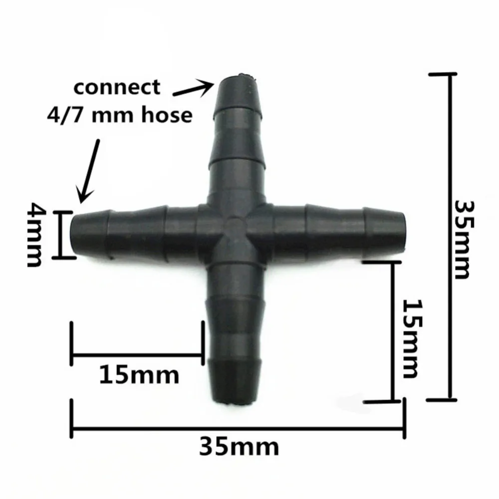 

20Pcs Barbed Cross Drip Bulk Automatic Garden Irrigation 4/7mm Water Hose Fitting HOT