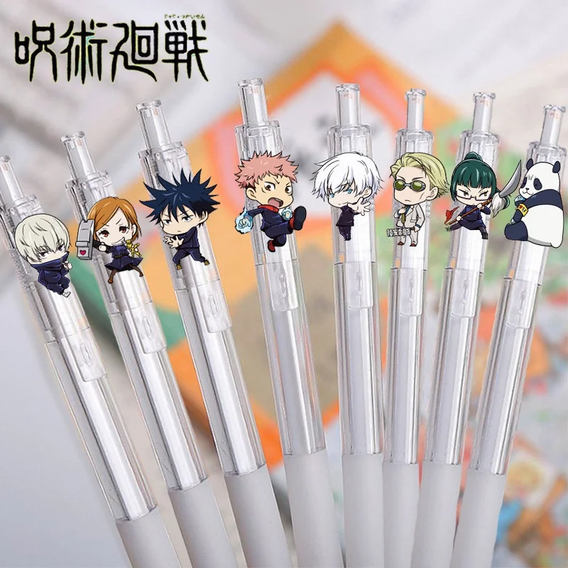 

2021 new Jujutsu KaisenQ version cartoon transparent black water pen automatic pen gel pen anime peripherals