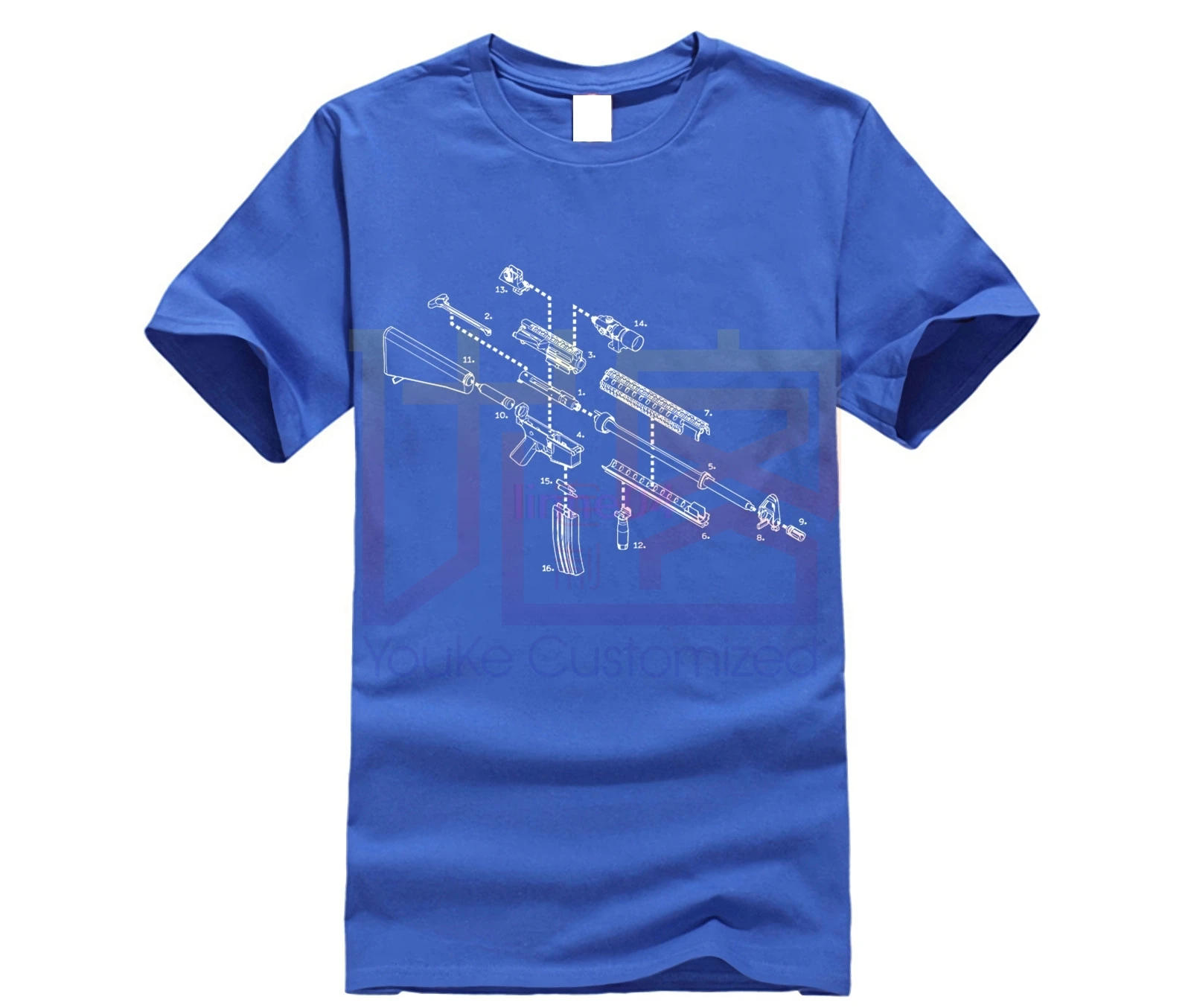 Футболка с изображением AR-15 оружия | Мужская одежда