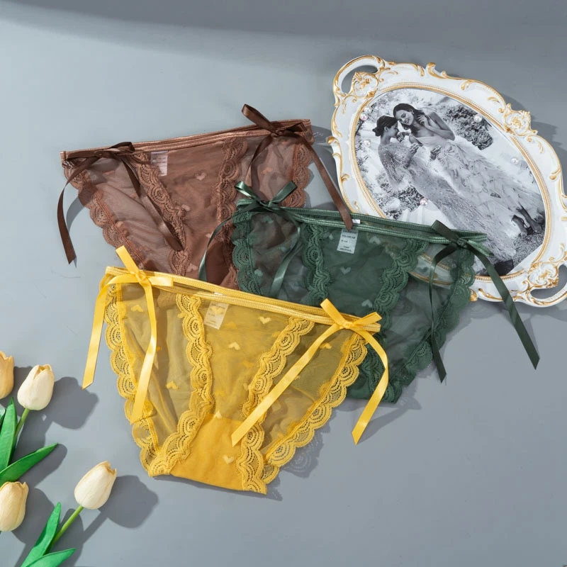 Трусы женские кружевные прозрачные с заниженной посадкой 4 цвета S M L XL 1 шт |