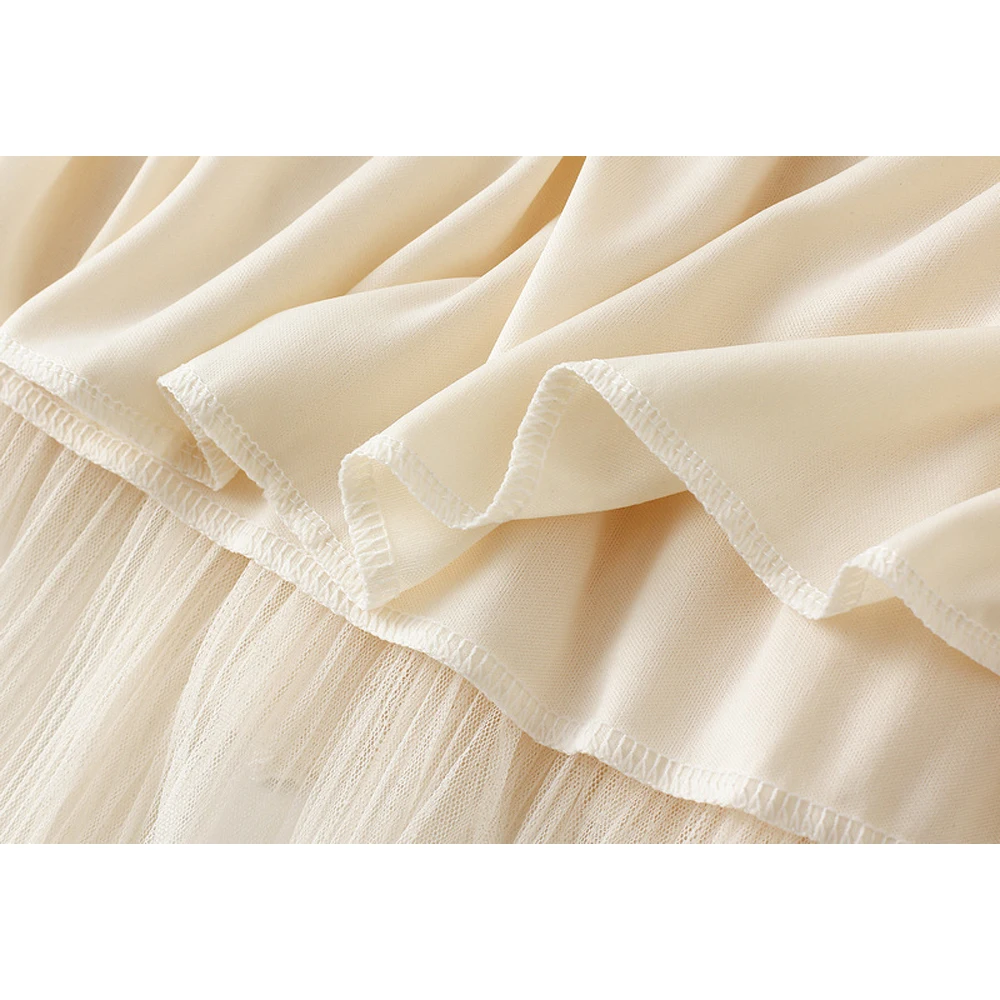 

Korean Style Pretty Lace Black White Apricot Pink Skirt VD1803 Women Tulle Mesh Slim Summer Midi Skirt