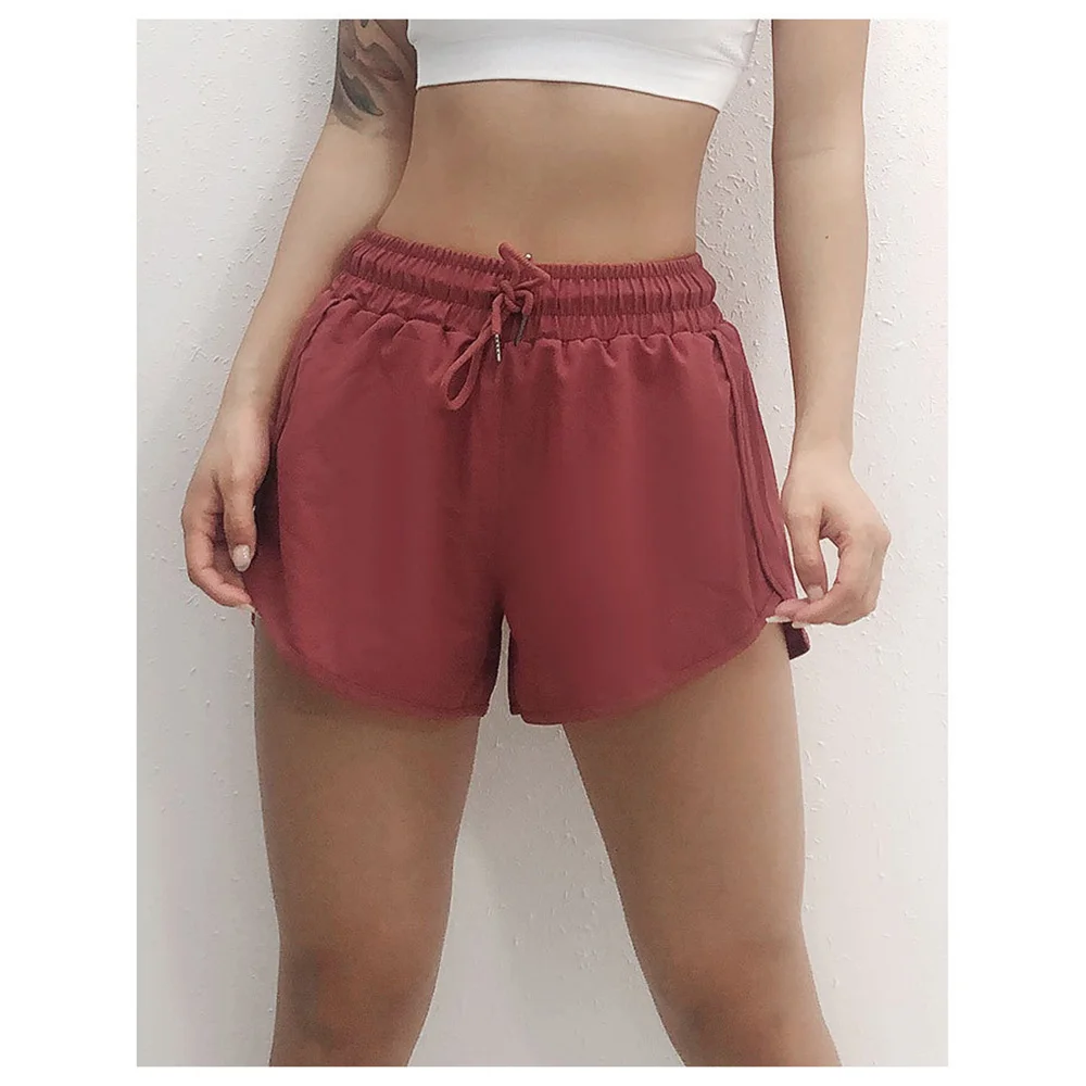 Новинка Женские однотонные спортивные шорты для фитнеса влагостойкие