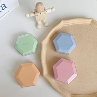 2021 new elegant hexagonal contact lens case box ins colored contacts lens container portable travel storage box gift for girl