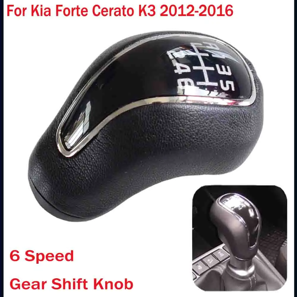 Для Kia Forte Cerato K3 2012 2013 ручная 6 скоростей рукоятка для рычага переключения передач гандбол Черный ABS кожа автомобильный Стайлинг