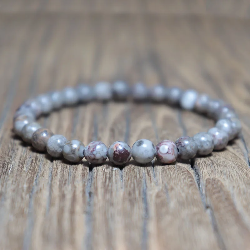 Noter минималистичные бусины из натурального камня браслет унисекс 4 мм 6 8 10 12 Strand