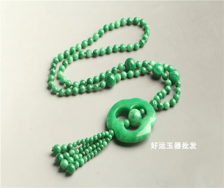 Медитировать на большой мир пряжки транспорта ожерелье из бисера Нефритового