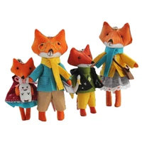 2pcs lovely fox family felt non woven diy material bag handmade sewing cloth craft toys kids gift home decoration accessories