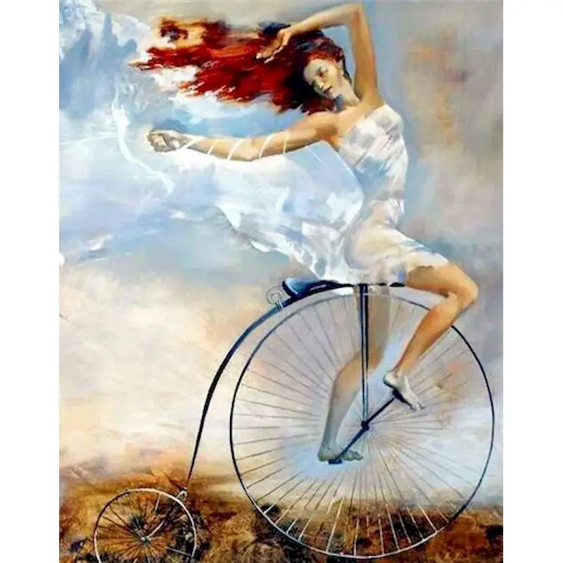 

Gatyztory рамка для езды на велосипеде девушка DIY живопись по номерам рисунок ручная роспись масляная живопись холст окрашивание стен декор