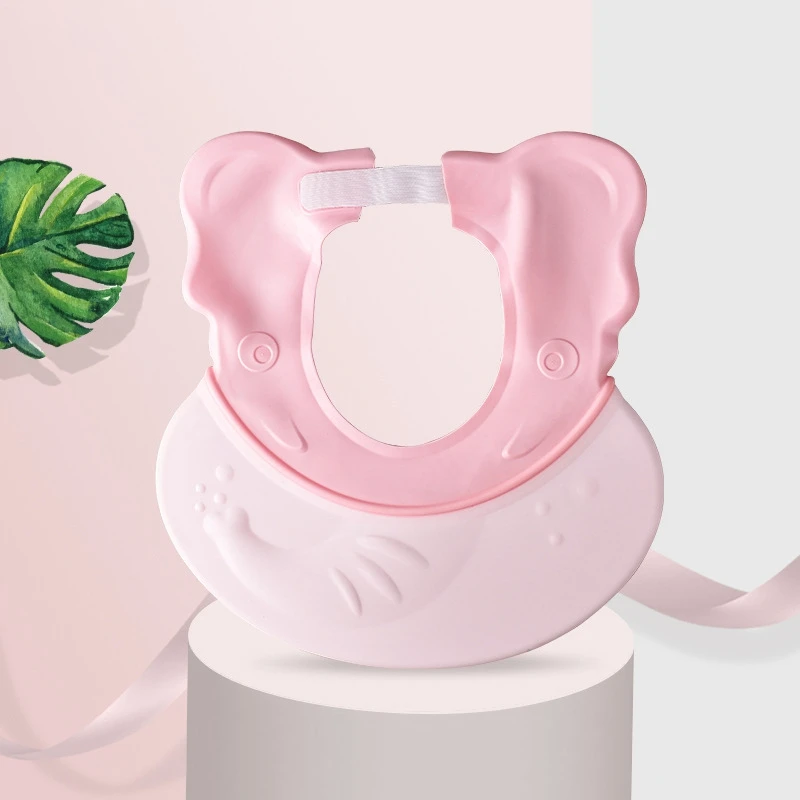Gorro de ducha para beb&eacute; con protecci&oacute;n para los o&iacute;dos, gorro de ba&ntilde;o suave para lavar el cabello, ajustable, impermeable, champ&uacute;-3