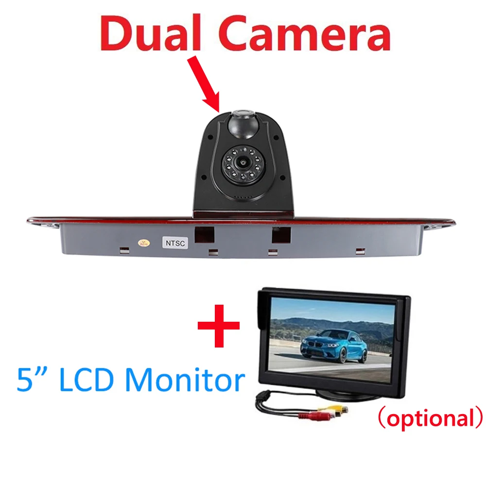 

Car Rear View Reverse 3Rd Brake Light Reversing Dual Camera for Mercedes Benz Sprinter/VW Crafter 2007-2021 Without Brake Light