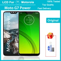 100 tested 6 2 original lcd display for motorola moto g7 power xt1955 lcd touch screen digitizer assembly replacement parts