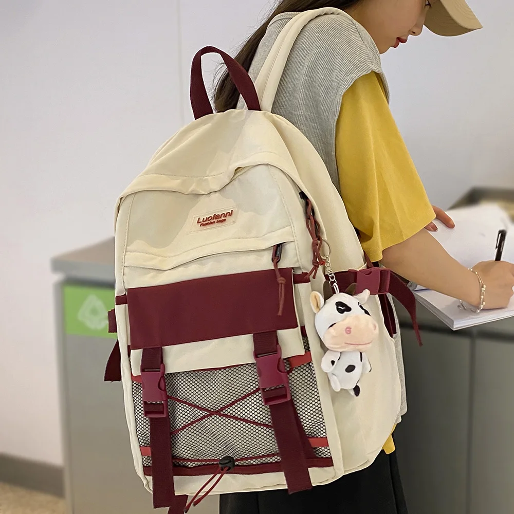 

Female Mesh Harajuku Backpack Student College Travel Women School Bag Kawaii Fashion Book Backpack Cute Girl New Laptop Bag Lady