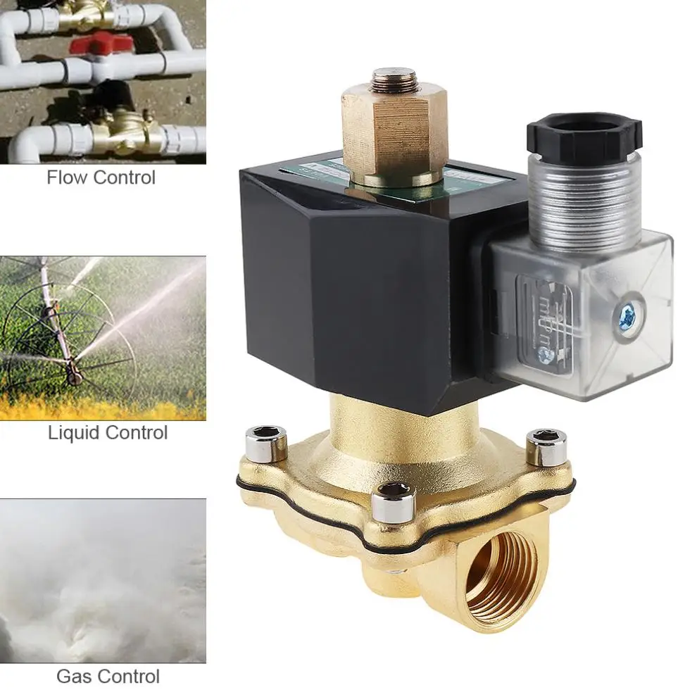 Латунный Электрический электромагнитный клапан 12 В постоянного тока с длинным