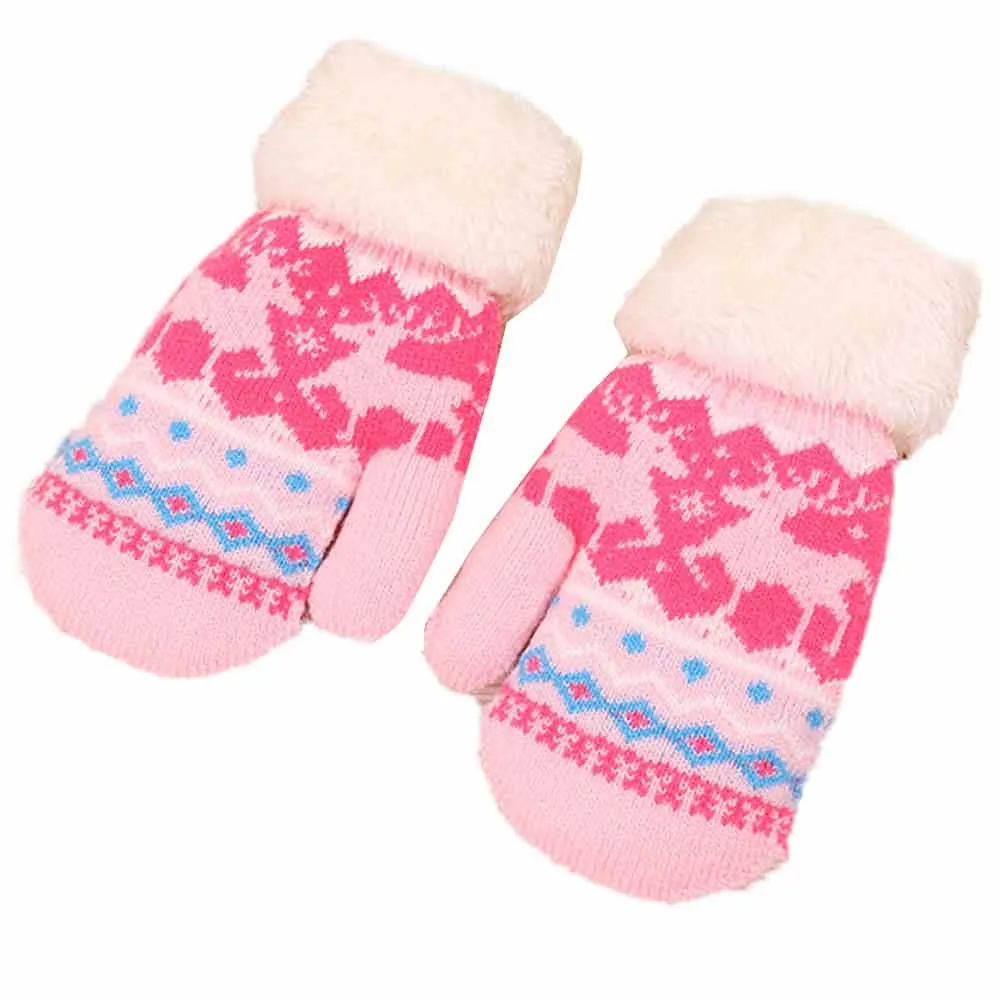 Pink 5-15 years old Детские перчатки для малышей; рождественские варежки для новорожденных; теплые зимние перчатки для маленьких девочек и мальчиков; Детские рукавицы для новорожденных - Цвет: Pink 5-15 years old