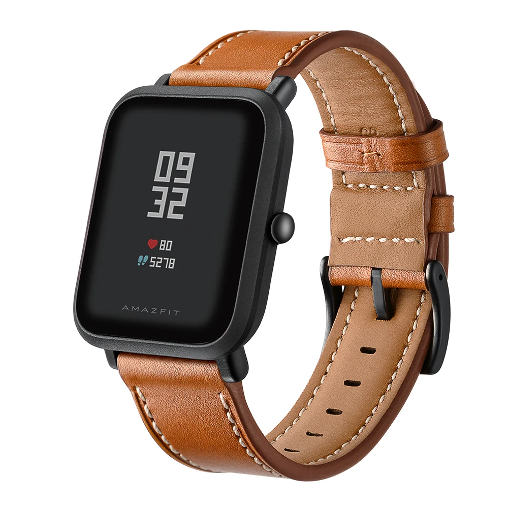 

20mm Genuine Leather Watchband for Original xiaomi Amazfit huami amazfit bip watch strap Samsung S2 Bracelet wrist strap