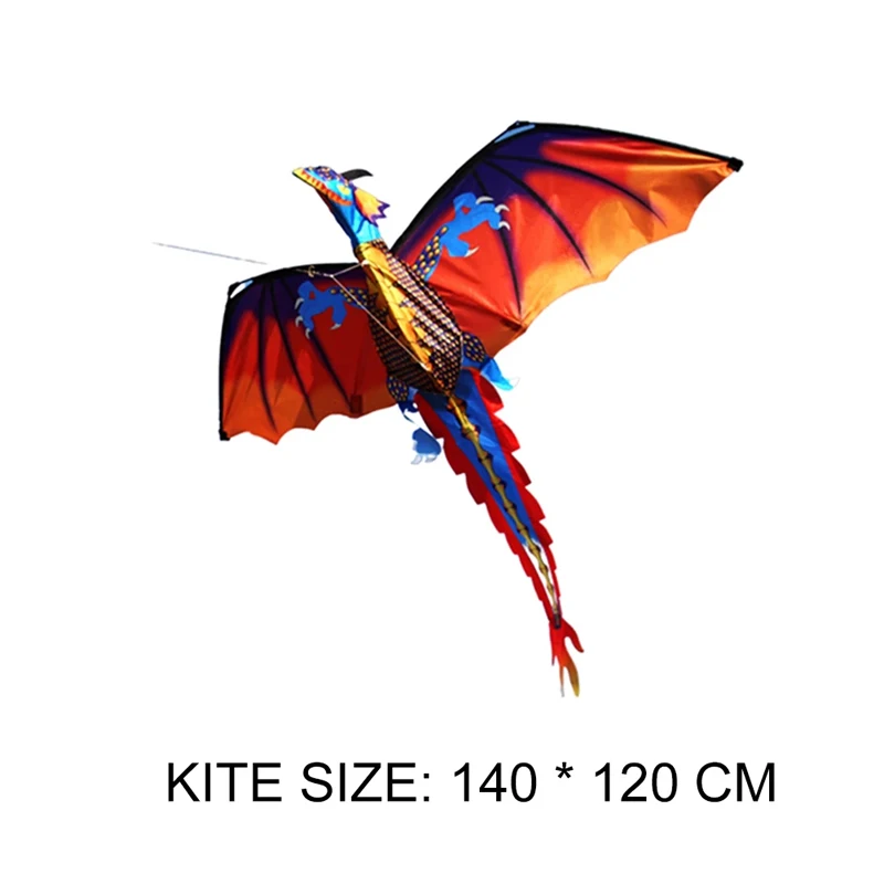 

2021 New 3D Dragon Kite With Tail Kites Colorful Kite 3D Kites Funny Outdoor 100m Kite Line Surf Flying Game Toys for Kids Adult