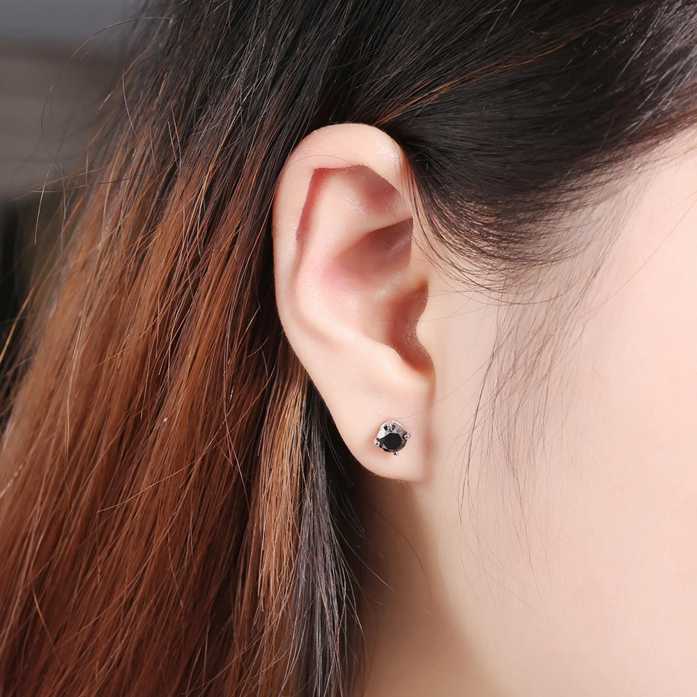 Женские и мужские серьги-пусеты GemStoneKing круглые серьги из белого золота 14 к 0 75 CTW с