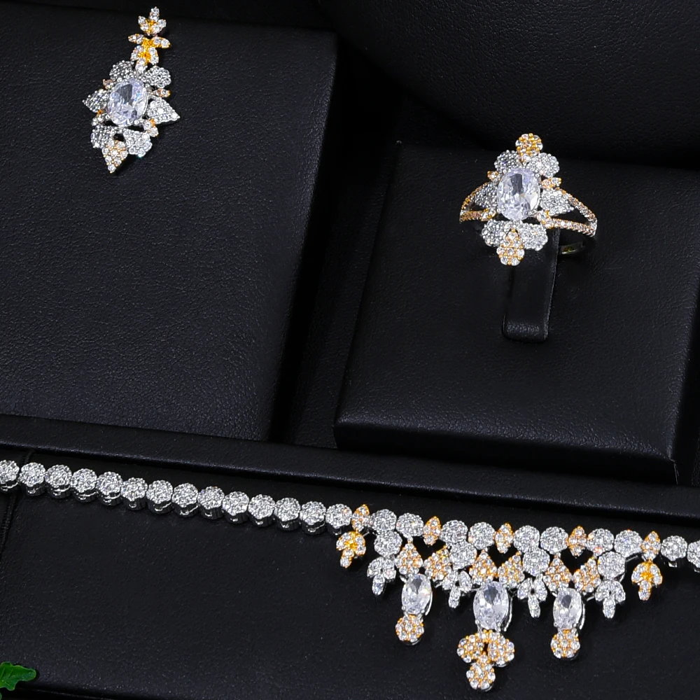 

GODKI 2021 Trend 4PCS Luxury Dubai Bridal Jewelry Sets For Women Wedding Party Spring Multicolor Zircon Crystal