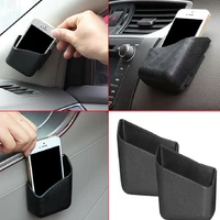 2pcs universal durable black car auto vehicle truck interior accessories phone organizer sundries storage bag box holder