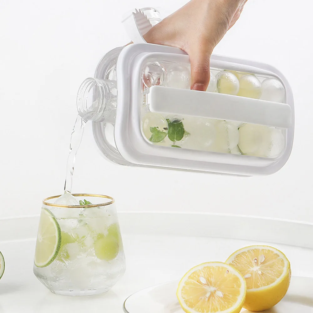 Шарика льда чайник 2 в 1 Портативный ледяной куб Maker контейнер с крышкой для