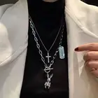 Набор женских многослойных чокеров, в винтажном стиле, с цепочкой на шею, в стиле хип-хоп, ожерелье кролик, 2021