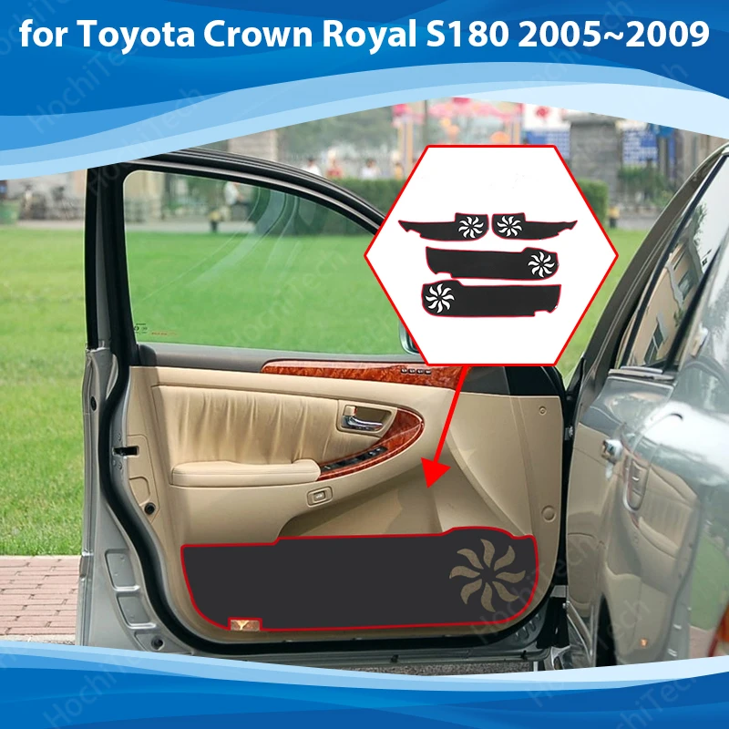 

Protection Carpet Door Inside Guard Side edge cover Car Door Anti Kick Pad Sticker for Toyota Crown Royal 2005~2009 Accessories