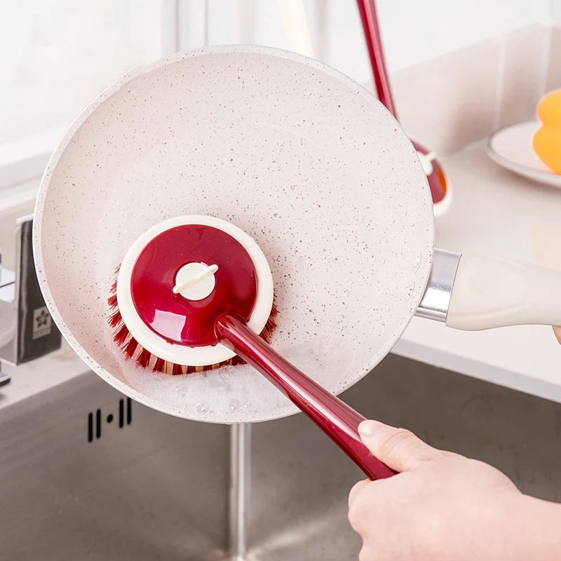 

1PC Plastic Pot Brush Long Handle Pan Dish Bowl Washing Cleaning Brush Household Kitchen Cleaning Tools Random Color