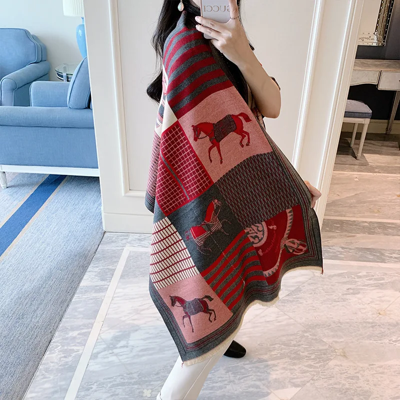 

Роскошный зимний шерстяной шарф, кашемировые толстые мягкие теплые шарфы из пашмины, Женская шаль, шарфы, зимние шарфы