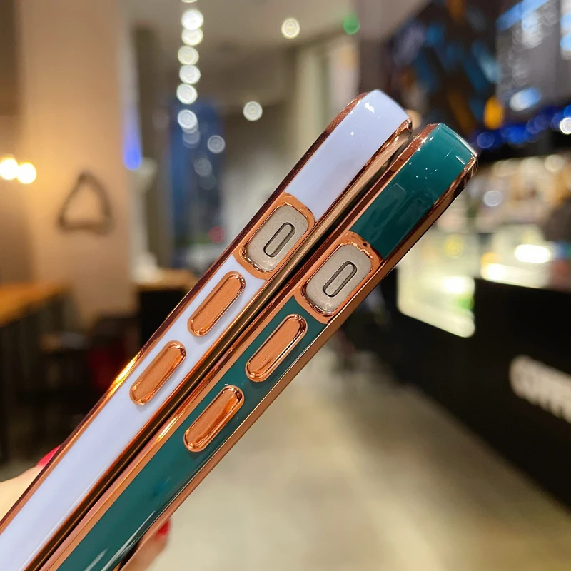 Luxury Plating Clear Soft TPU Frame Case For iPhone 12 11 13 Pro Max Mini X XR XS 7 8 Plus SE 2020 Shockproof Transparent Cover