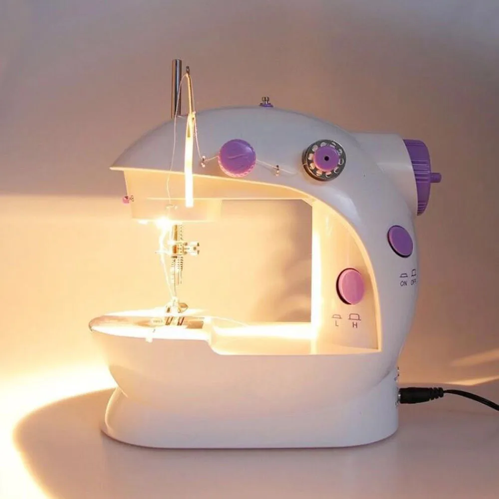 Mini Portable Handheld Sewing Machines Stitch Sew Needlework Cordless Speed Adjustment With Light Foot Pedal Double Threads | Дом и сад