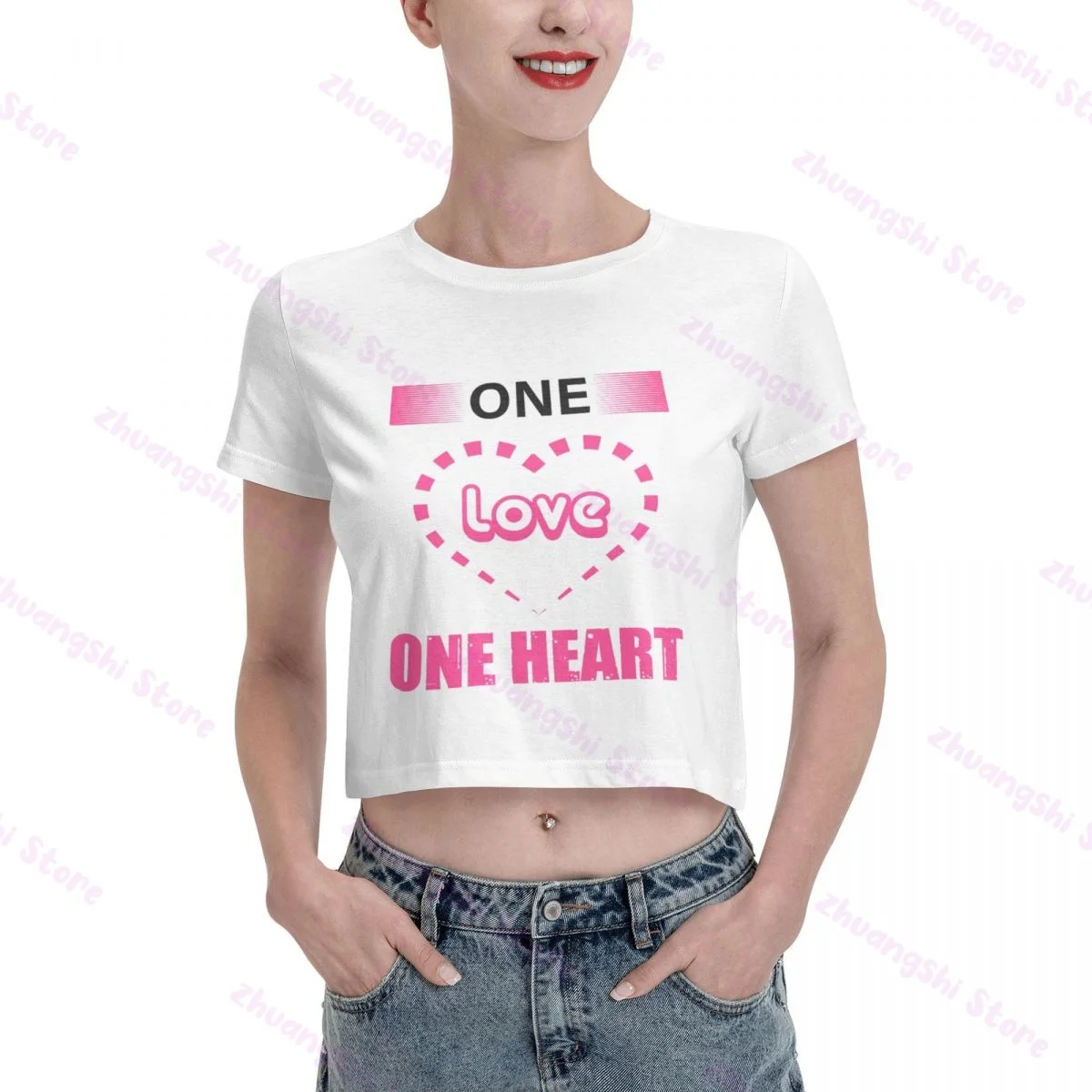 

fashion One Love One Heart Women's nine-cent T-shirt