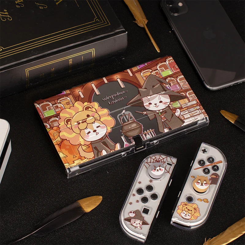 

Cute Cat Cartoon TPU PC Case for Switch OLED Protective Shell NS Controller Joy-Con Case Cover For Nintendo Switch Accessoies