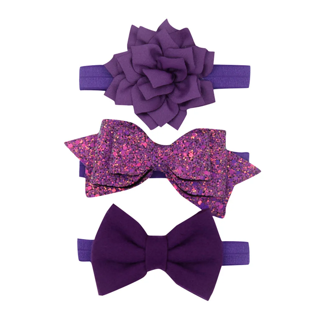 3 шт. Цветочная головная повязка для девочек Детские Луки Эластичный Бант Haarband