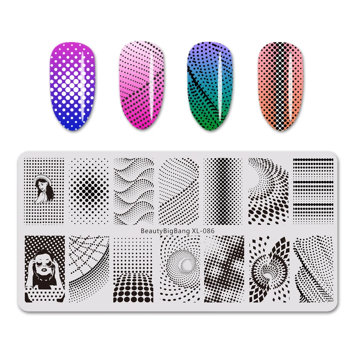 86 BeautyBigBang прямоугольная штамповка для ногтей геометрическое изображение трафарет для ногтей шаблон штамповочных плит аксессуары для ногтей Инструменты XL-053 - Цвет: 86