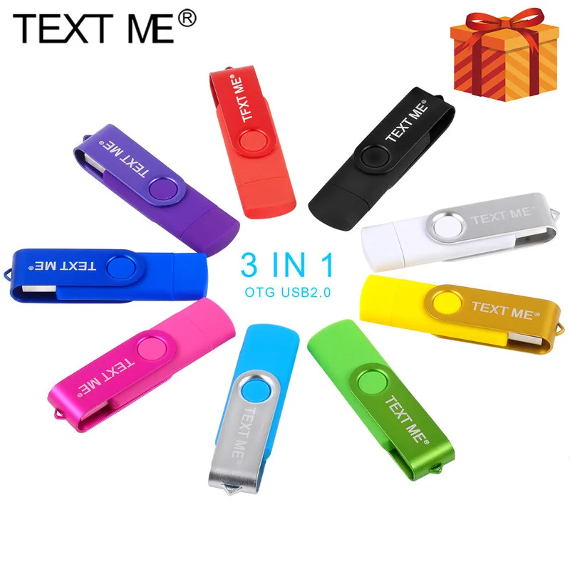 USB флеш накопитель TEXT ME OTG 3 в 1 16 64 Гб|USB флэш-накопители| |