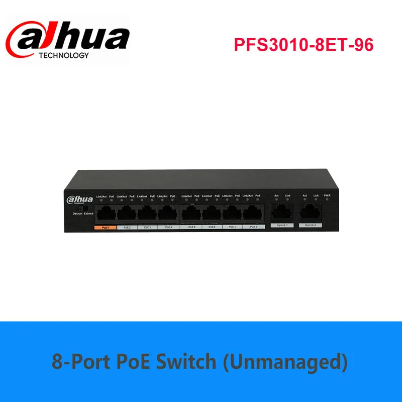 

Dahua 8-Port PoE Switch (Unmanaged) PFS3010-8ET-96