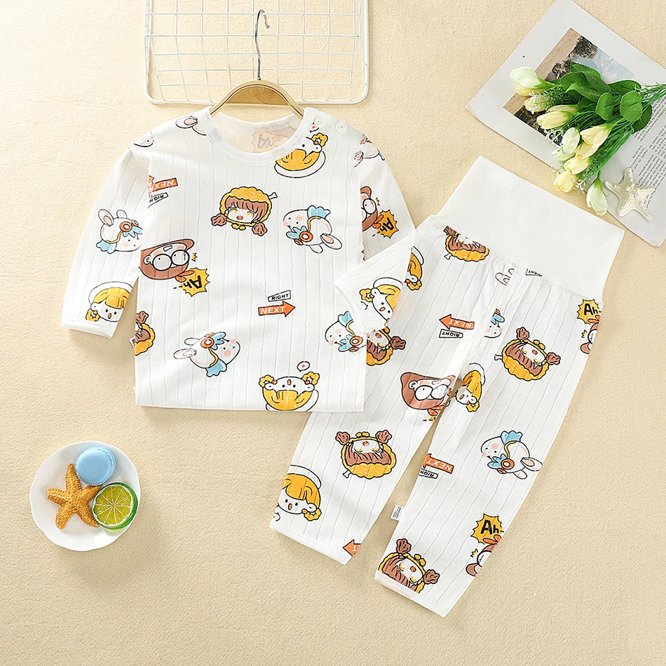 

Long Sleeve Kids Boys Girls Pajama Sets Cartoon Dinosuar T-Shirt Tops +Pants Children Autumn Clothing Sets 1-4T