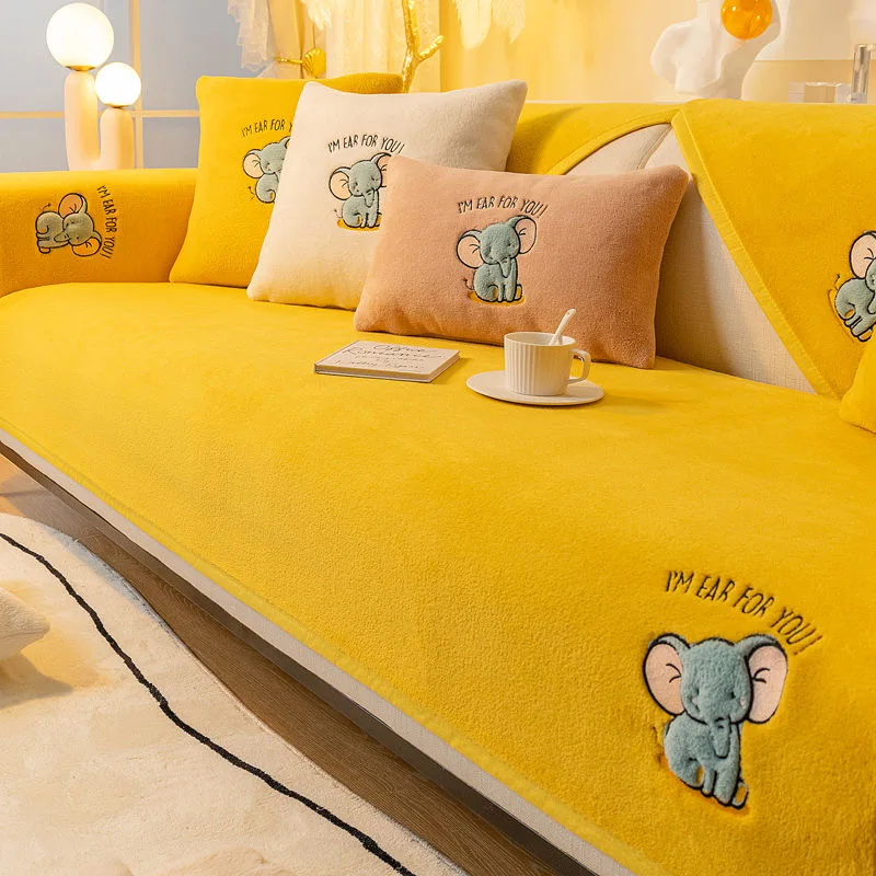 Фланелевые Плюшевые Чехлы для дивана защитный чехол L-образное кресло защита